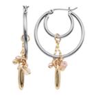 Simply Vera Vera Wang Two Tone Cluster Hoop Drop Earrings, Women's, Pink