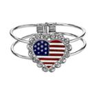 1928 American Flag Heart Openwork Bangle Bracelet, Women's, Size: 7, Multicolor