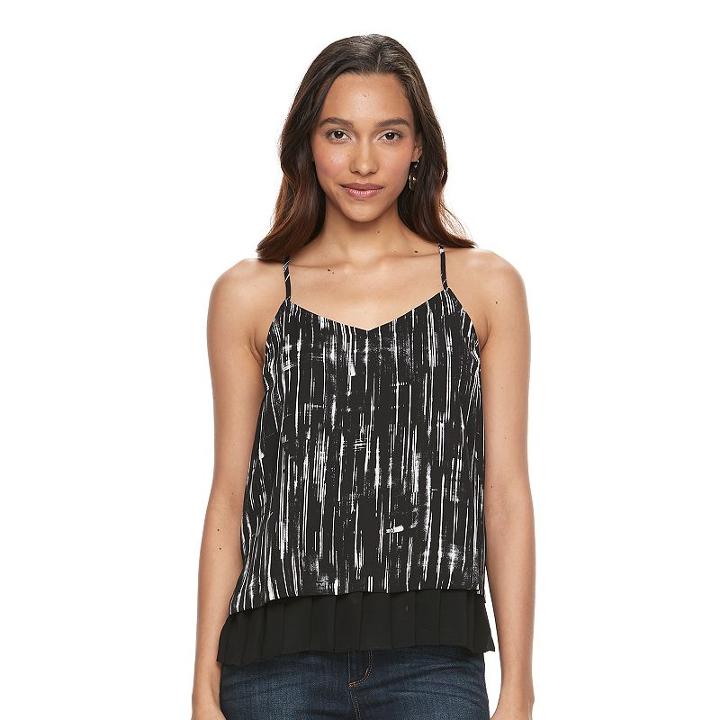 Women's Apt. 9&reg; Pleated Camisole, Size: Xs, Black
