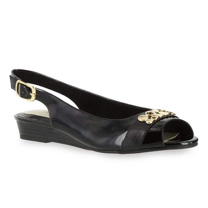 Easy Street Imprompt Women's Slingback Wedges, Size: 5.5 Med, Grey (charcoal)