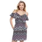Juniors' Candie's&reg; Ruffle Cold Shoulder Dress, Girl's, Size: Small, Grey (charcoal)