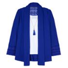 Girls 7-16 Iz Amy Byer Lace Back Hatchi Knit Cozy Top With Necklace, Girl's, Size: Medium, Brt Blue