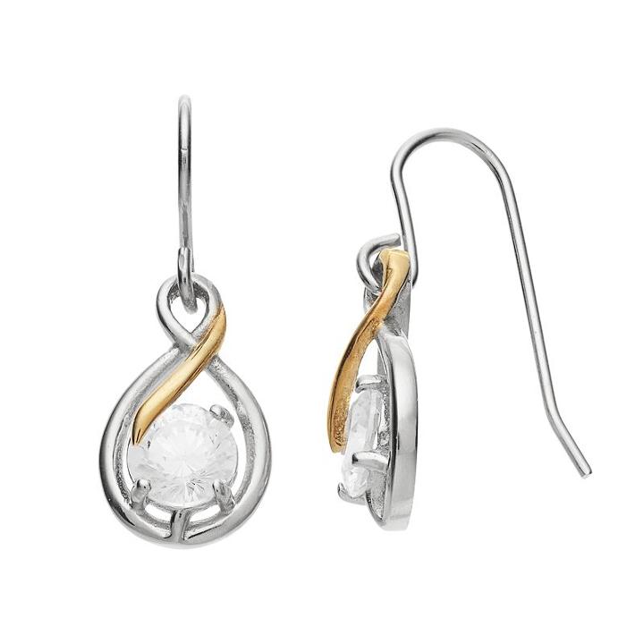 Brilliance Teardrop Earrings With Swarovski Zirconia, Women's, White