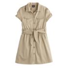 Girls 4-20 French Toast Belted Safari Dress, Size: 12, Beig/green (beig/khaki)