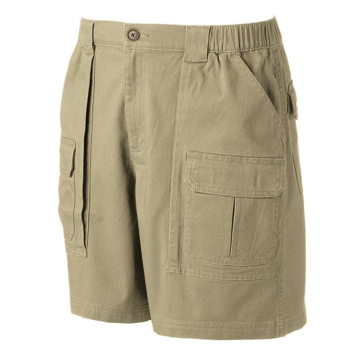 Men's Croft & Barrow&reg; Classic-fit Twill Elastic Cargo Stretch Shorts, Size: 44, Med Beige