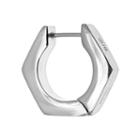 Lynx Stainless Steel Hex Nut Earring - Single Earring, Men's, Grey