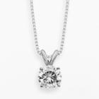 Forever Brilliant 14k White Gold 1-ct. T.w. Round-cut Lab-created Moissanite Pendant, Women's, Size: 18