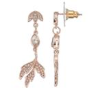 Lc Lauren Conrad Leaf Nickel Free Linear Drop Earrings, Women's