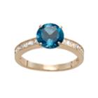 10k Gold London Blue Topaz & Lab-created White Sapphire Ring, Women's, Size: 8