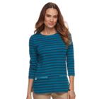 Petite Croft & Barrow&reg; Zip-pocket Sweater, Women's, Size: M Petite, Blue