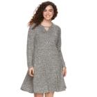 Juniors' Plus Size Cloud Chaser Ribbed Skater Dress, Teens, Size: 2xl, Grey Other