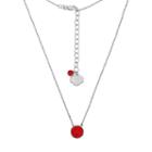 Georgia Bulldogs Sterling Silver Crystal Disc Necklace, Women's, Size: 18, Red