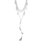 Shaky Leaf Layered Y Necklace, Women's, Silver
