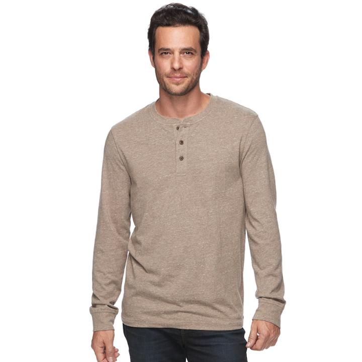 Men's Croft & Barrow® Classic-fit Stretch Henley, Size: Xl, Med Brown