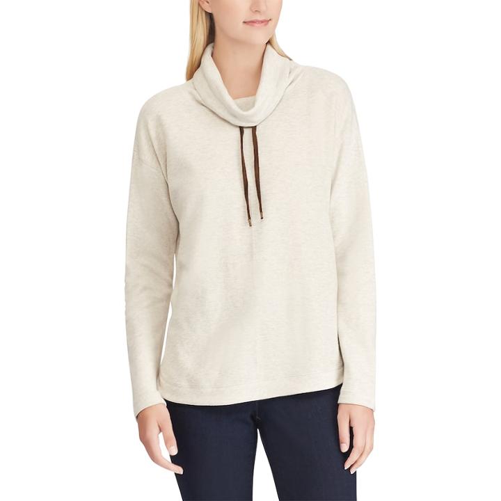Women's Chaps Cowlneck Top, Size: Xxl, Natural