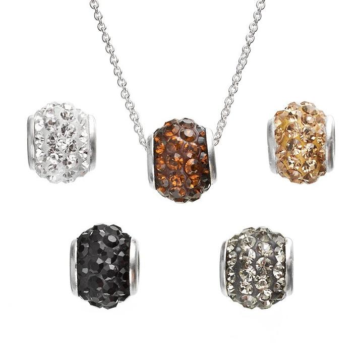 Silver-plated Crystal Interchangeable Fireball Pendant Set, Women's, Multicolor