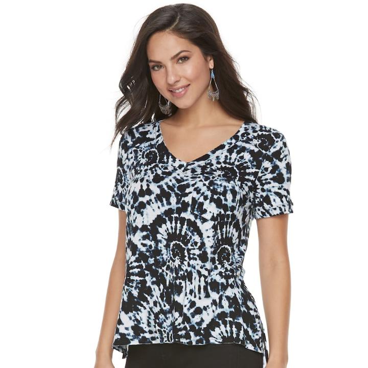 Women's Rock & Republic&reg; V-neck Tee, Size: Small, Blue