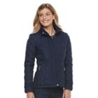 Women's Weathercast Quilted Button-tab Jacket, Size: Large, Blue