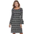 Women's Elle&trade; Tiered Scallop Dress, Size: Large, Grey (charcoal)