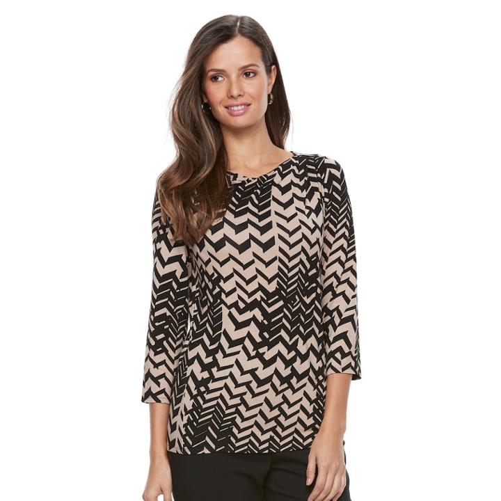 Women's Dana Buchman Half-cowlneck Top, Size: Small, Dark Beige