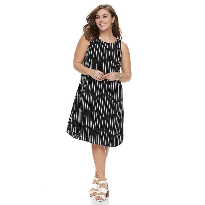 Plus Size Apt. 9&reg; High-low Shift Dress, Women's, Size: 3xl, Black