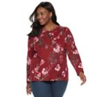 Plus Size Croft & Barrow&reg; Classic Crewneck Tee, Women's, Size: 2xl, Med Red