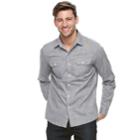 Men's Apt. 9&reg; Premier Flex Slim-fit Stretch Woven Button-down Shirt, Size: Large Slim, Black