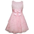 Girls 7-16 Bonnie Jean Sequin Flower Applique Bodice & Spiral Ruffle Skirt Dress, Size: 12, Pink