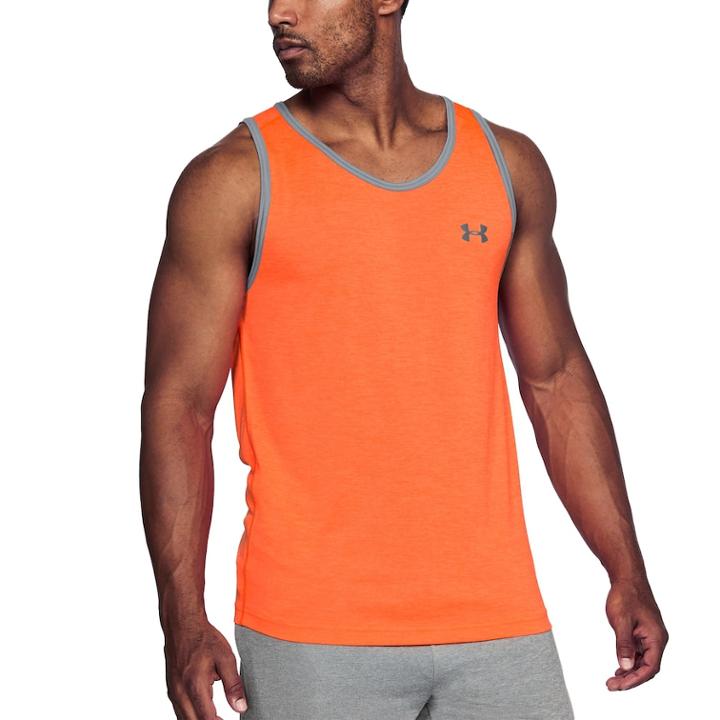 Men's Under Armour Tech Tank, Size: Medium, Orange