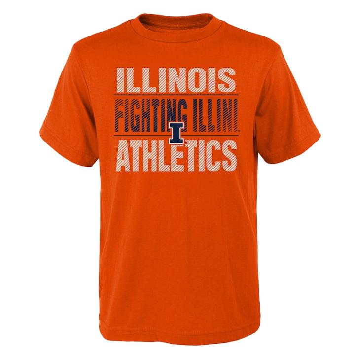 Boys' 4-18 Illinois Fighting Illini Light Streaks Tee, Size: 12-14, Orange