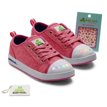 Bobbi-toads Rileez Girls' Light-up Sneakers With Stickers, Girl's, Size: Medium (6), Pink