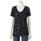 Women's Apt. 9&reg; Essential V-neck Tee, Size: Xs, Black