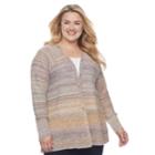 Plus Size Sonoma Goods For Life&trade; Striped Cardigan, Women's, Size: 1xl, Red
