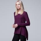 Women's Simply Vera Vera Wang High-low Top, Size: Medium, Drk Purple