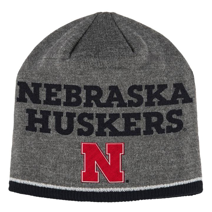 Adult Adidas Nebraska Cornhuskers Player Beanie, Men's, Gray