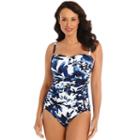Women's Great Lengths Body Sculptor Floral One-piece Swimsuit, Size: 12, Blue