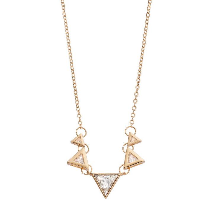 Lc Lauren Conrad Graduated Triangle Necklace, Women's, Gold