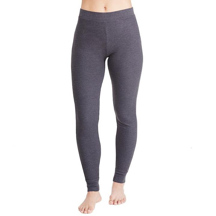 Women's Cuddl Duds Thermal Leggings, Size: Xlrg Av/rg, Grey (charcoal)
