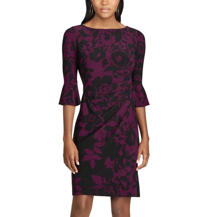 Petite Chaps Jersey Bell-sleeve Sheath Dress, Women's, Size: Xl Petite, Black