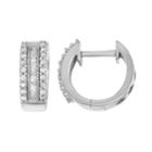 Sterling Silver 1/4 Carat T.w. Diamond Huggie Hoop Earrings, Women's, White
