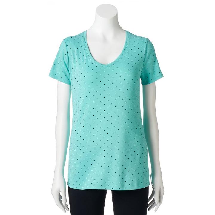 Women's Croft & Barrow&reg; Essential V-neck Tee, Size: Xl, Brt Blue