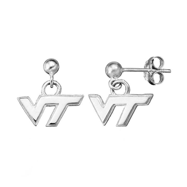 Dayna U Virginia Tech Hokies Sterling Silver Drop Earrings, Women's, Grey