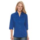 Women's Croft & Barrow&reg; Knit-to-fit Shirt, Size: Medium, Light Blue