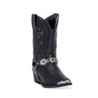 Laredo Little Concho Girls' Harness Western Boots, Girl's, Size: 5, Black