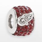 Logoart Detroit Red Wings Sterling Silver Crystal Logo Bead - Made With Swarovski Crystals, Women's