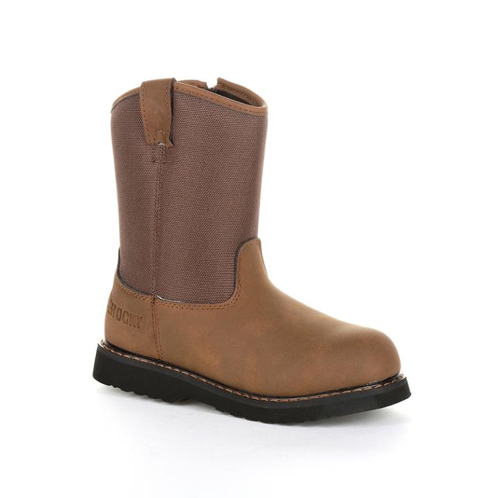 Rocky Lil Ropers Kid's Wellington Boots, Size: 4, Dark Brown