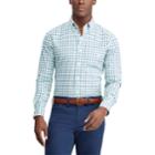 Men's Chaps Classic-fit Plaid Stretch Oxford Button-down Shirt, Size: Large, Green