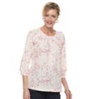 Women's Croft & Barrow&reg; Smocked Peasant Top, Size: Large, White