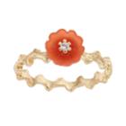 Lc Lauren Conrad Peach Flower & Branch Ring, Women's, Size: 7, Pink