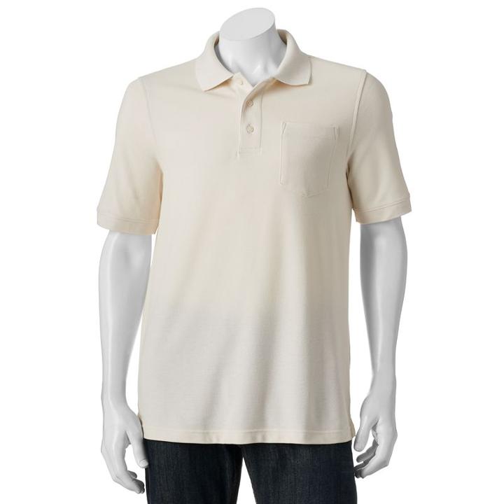 Men's Croft & Barrow&reg; Performance Pocket Pique Polo, Size: Large, White Oth